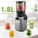 AMZCHEF Automatischer All-In-One Entsafter 135MM Öffnung und 1.8L 250W