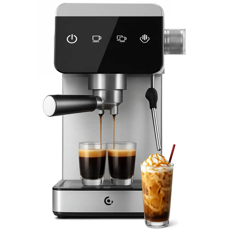 AMZCHEF 20-Bar-Espressomaschine für den Heimgebrauch mit abnehmbarem 1,2-Liter-Wassertank