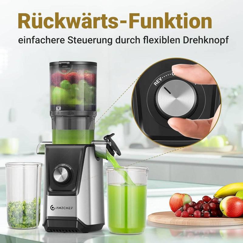AMZCHEF 200W Kaltpress Slow Juicer