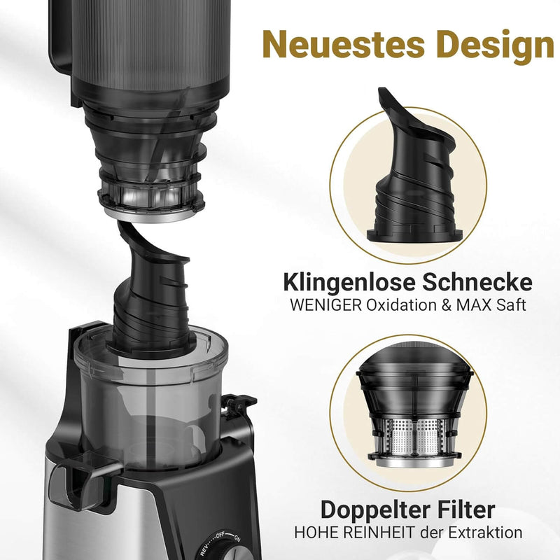 200W Kaltpress Slow Juicer - 108MM Großer Einfüllschacht Entsafter