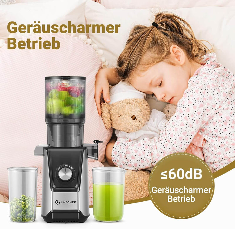 200W Kaltpress Slow Juicer - 108MM Großer Einfüllschacht Entsafter