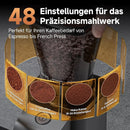 AMZCHEF Elektrische Kaffeemühle mit 250 g Fassungsvermögen