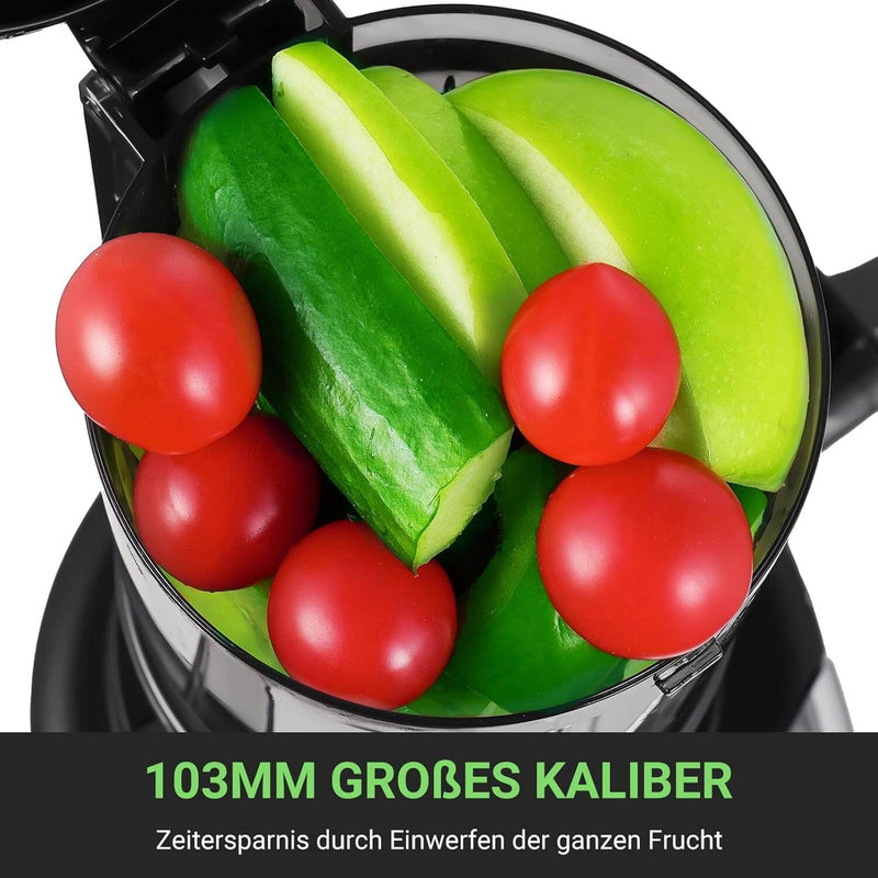 AMZCHEF Entsafter Slow Juicer 103MM Breiter Schacht 250W