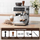 AMZCHEF Espressomaschine für zu Hause mit Mahlwerk