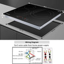 AMZCHEF Glaskeramikkochfeld 60cm herdplatte 3 kochfelder 5400W