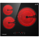 AMZCHEF Glaskeramikkochfeld 60cm herdplatte 3 kochfelder 5400W