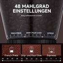 AMZCHEF Kaffeemühle Siebträger Elektrisch mit 48 Mahlgrad Einstellbar