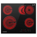 AMZCHEF Glaskeramikkochfeld 60cm herdplatte 4 kochfelder 6600W