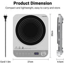 AMZCHEF Einzel Induktionskochplatte 2000W Zilvergrijs