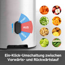 AMZCHEF Entsafter - Slow Juicer mit 135 mm großem Einfüllschacht für ganzes Obst und Gemüse - Leicht zu Reinigen mit 2 Gläsern - Silber