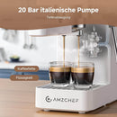 AMZCHEF Espressomaschine mit 20 bar schneller Aufheizvorgang und Milchaufschäumer