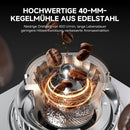 AMZCHEF Kaffeemühle 45 Mahlgrade Edelstahlmahlwerk