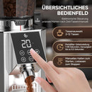 AMZCHEF Kaffeemühle 45 Mahlgrade Edelstahlmahlwerk