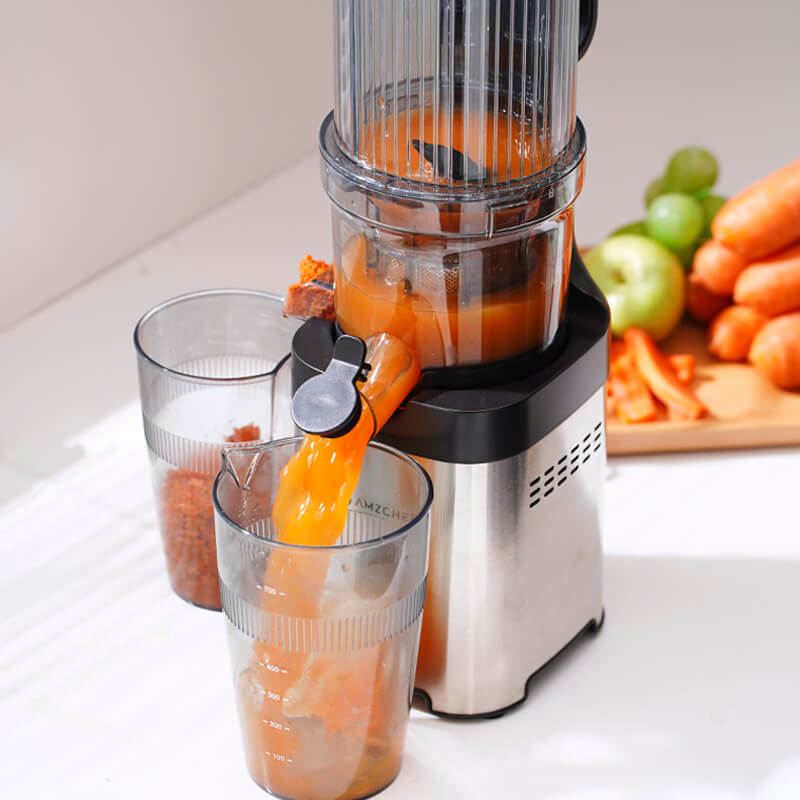 AMZCHEF Ganzfrucht Entsafter 4.6" große Öffnung Slow Juicer