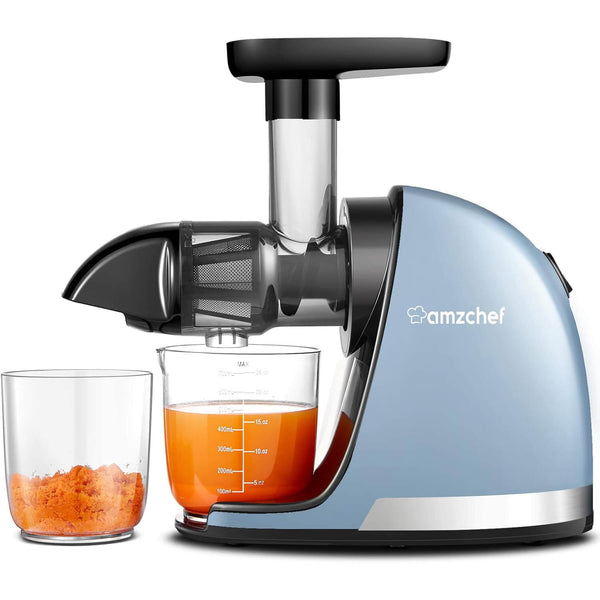 AMZCHEF Entsafter Slow Juicer mit Rückwärts ZM1501 Blau