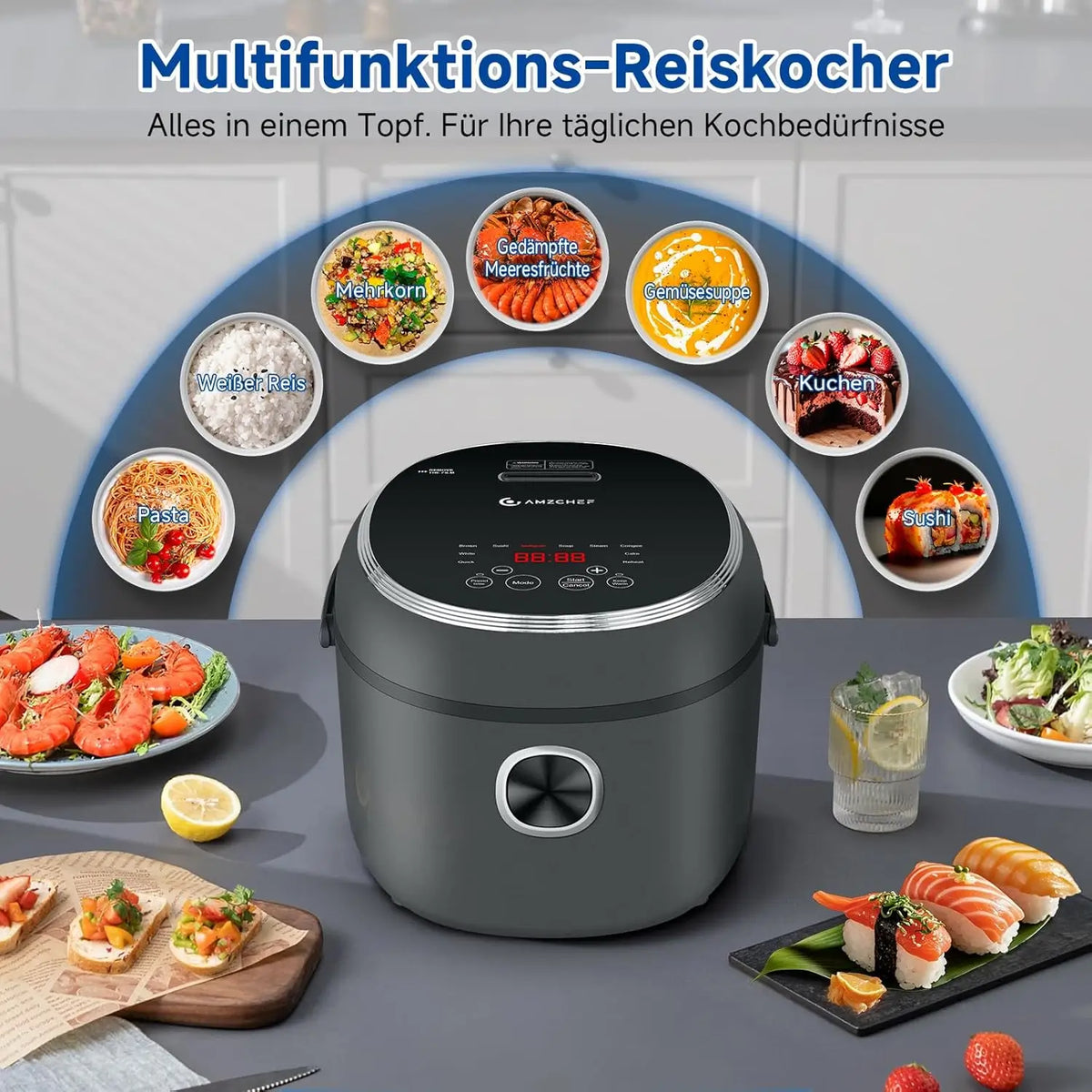 TOKIT Pressure Cooker 5L, Reiskocher Multikocher
