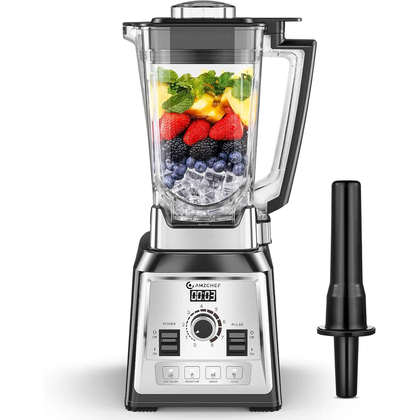 AMZCHEF Hochleistungsmixer 2000W – 2L Profi-Standmixer BPA-frei