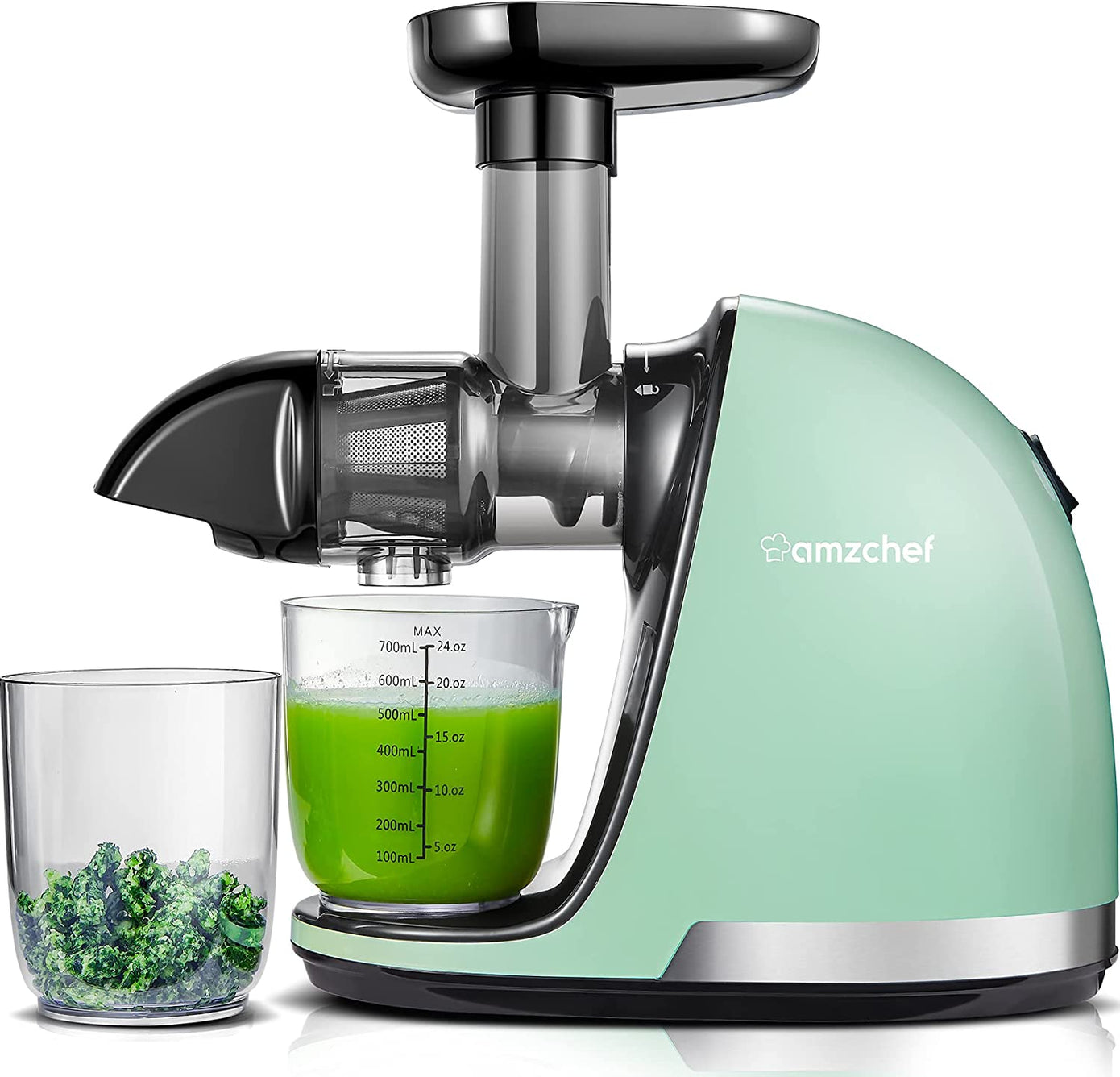 AMZCHEF Licuadora para verduras y frutas - Licuadora prensado en frio con función inversa ZM1501 verde