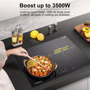 AMZCHEF Induktionskochfeld mit 3 Booster Zonen 7400W YL-IT7008S-2B1B4B-1