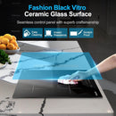 AMZCHEF Induktionskochfeld mit 3 Booster Zonen 7400W YL-IT7008S-2B1B4B-1