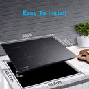 AMZCHEF Induktionskochfeld mit 3 Booster Zonen 7400W YL-IT7008S-2B1B4B-1