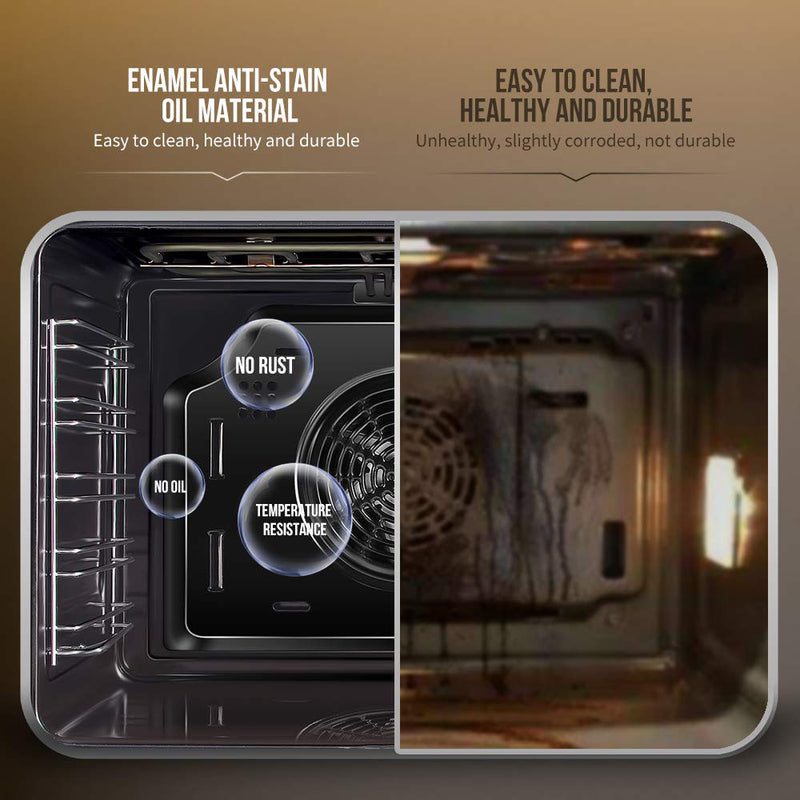 AMZCHEF Einbaubackofen 70 L Backofen Elektro ‎‎AT7010S08-A1