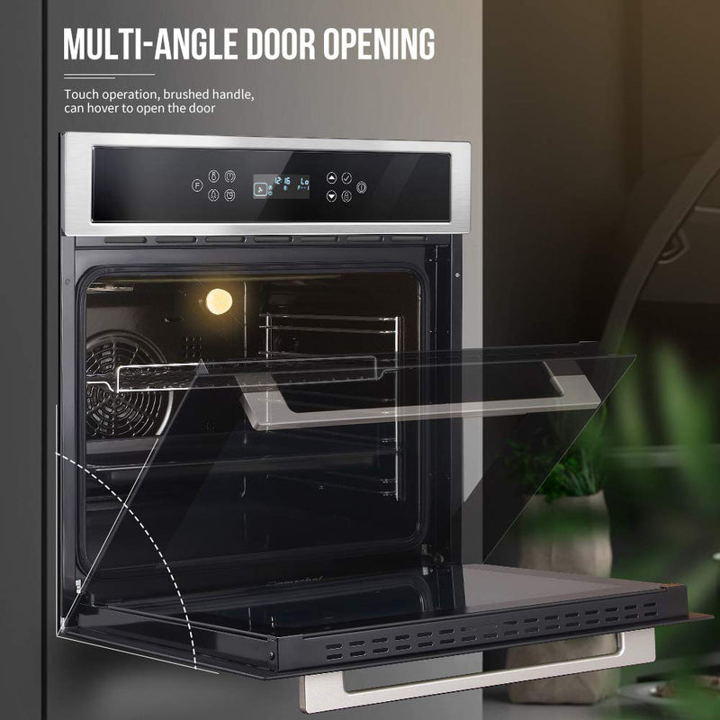 AMZCHEF Einbaubackofen 70 L Backofen Elektro ‎‎AT7010S08-A1