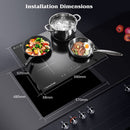 AMZCHEF Induktionskochfeld, Induktionskochplatte 4 Zonen, kochplatten induktion mit 9 Leistungsstufen, Pause,Schieben Touch Control,Pfannenerkennung,Kindersicherung,Überhitzungsschutz,7000W