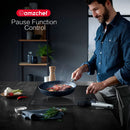 AMZCHEF Induktionskochfeld, Induktionskochplatte 4 Zonen, kochplatten induktion mit 9 Leistungsstufen, Pause,Schieben Touch Control,Pfannenerkennung,Kindersicherung,Überhitzungsschutz,7000W