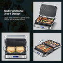 AMZCHEF 3-in-1 Contact Grill, Sandwich Maker/Waffle Iron/180° Double-Sided Optigrill LS-GC02C-H-WP