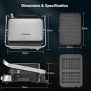 AMZCHEF 3-in-1 Contact Grill, Sandwich Maker/Waffle Iron/180° Double-Sided Optigrill LS-GC02C-H-WP
