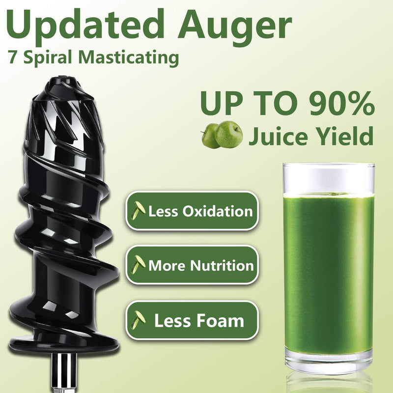 AMZCHEF Slow Juicer Entsafter Gemüse und Obst Profi Entsafter mit Ruhiger Motor & Umkehrfunktion & Saftkanne & Reinigungsbürste