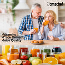 AMZCHEF Slow Juicer Entsafter Gemüse und Obst Profi Entsafter mit Ruhiger Motor & Umkehrfunktion & Saftkanne & Reinigungsbürste