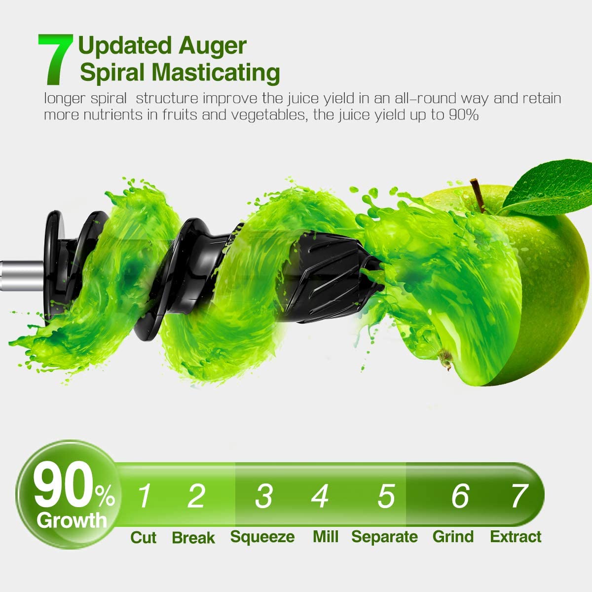 AMZCHEF Slow Juicer Entsafter Gemüse und Obst Profi Entsafter mit Ruhiger Motor & Umkehrfunktion & Saftkanne & Reinigungsbürste