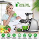 AMZCHEF Slow Juicer Entsafter Gemüse und Obst Profi Entsafter mit Ruhiger Motor & Umkehrfunktion & Saftkanne & Reinigungsbürste