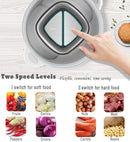 Zerkleinerer Elektrisch, AMZCHEF Multizerkleinerer mit Starker Motor, 1.8L Edelstahlschüssel, 2 Geschwindigkeitsstufen, Bremsfunktion, 300W Edelstahl Zerkleinerer für Fleisch,Babynahrung,Obst,Gemüse