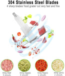 Zerkleinerer Elektrisch, AMZCHEF Multizerkleinerer mit Starker Motor, 1.8L Edelstahlschüssel, 2 Geschwindigkeitsstufen, Bremsfunktion, 300W Edelstahl Zerkleinerer für Fleisch,Babynahrung,Obst,Gemüse